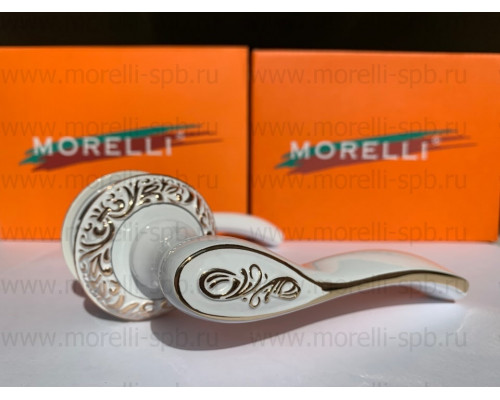 Дверные ручки Morelli "CATHERINE" MH-36-CLP W/PG Цвет - Цвет - белый/золото