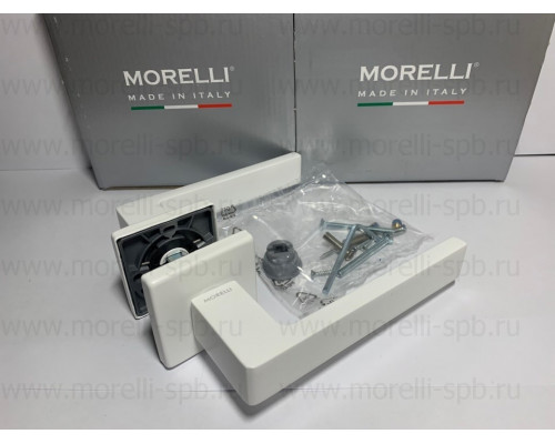 Дверные ручки Morelli Luxury HORIZONT-SQ BIA Цвет - Белый