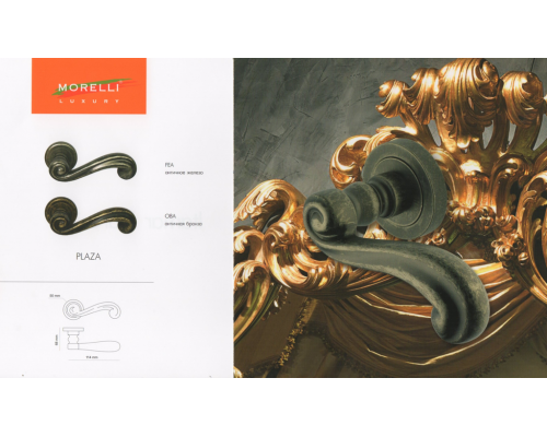 Дверные ручки Morelli Luxury PLAZA FEA Цвет - Античное железо