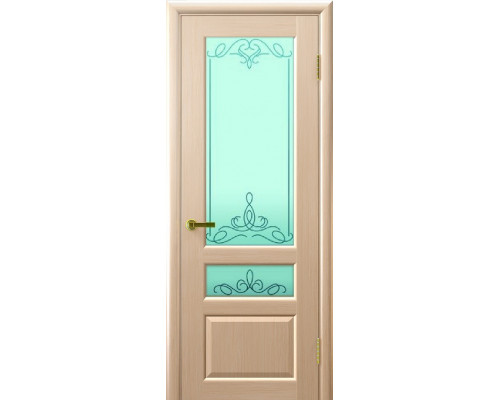 Межкомнатные двери ВАЛЕНТИЯ 2 (беленый дуб, стекло)