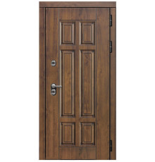 Металлические двери Квадро - ФЛ-659 (12мм, nussbaum+черная патина винорит)